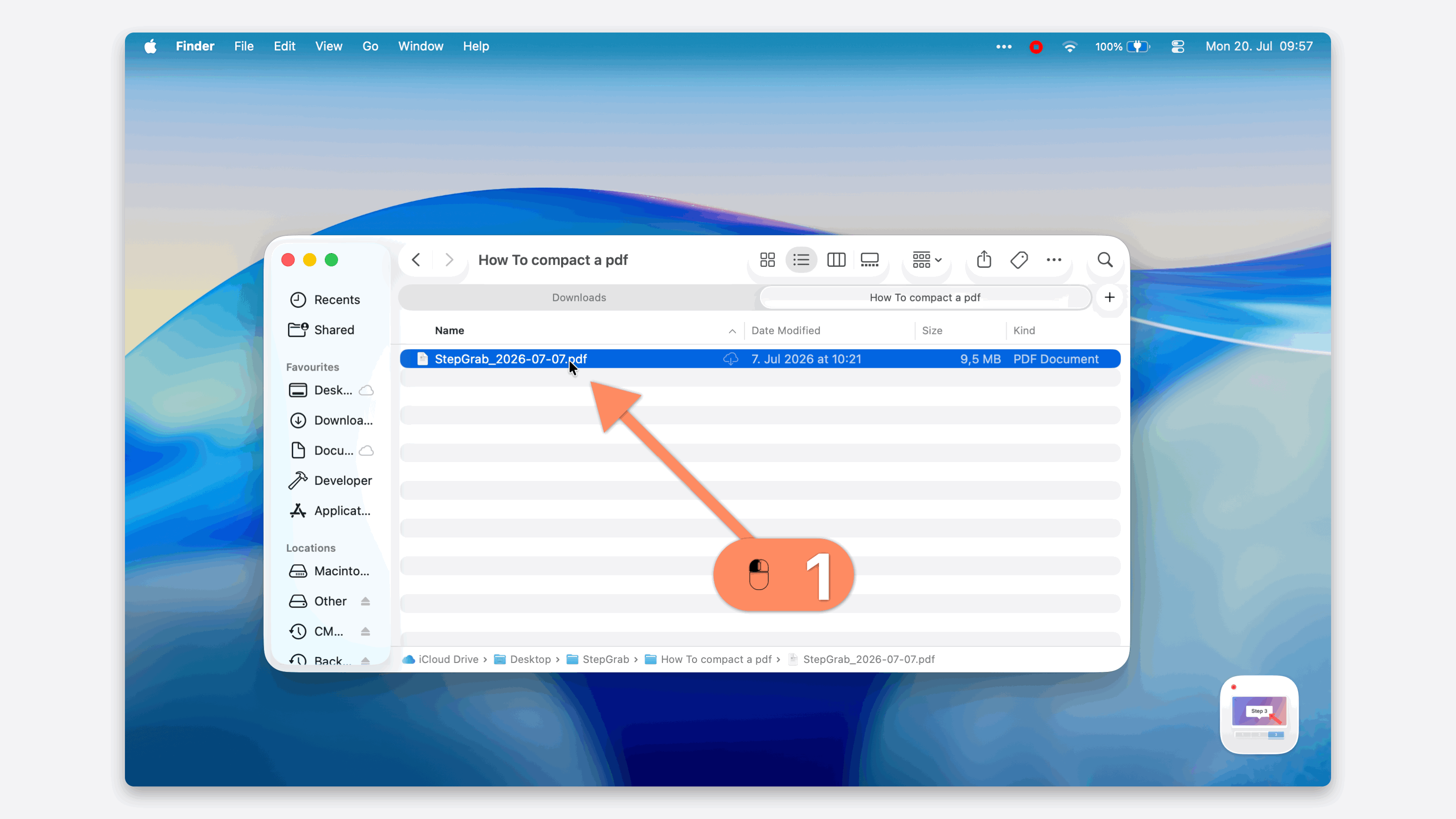 Animated step-by-step guide: Compress a PDF on a Mac Without Extra Software
